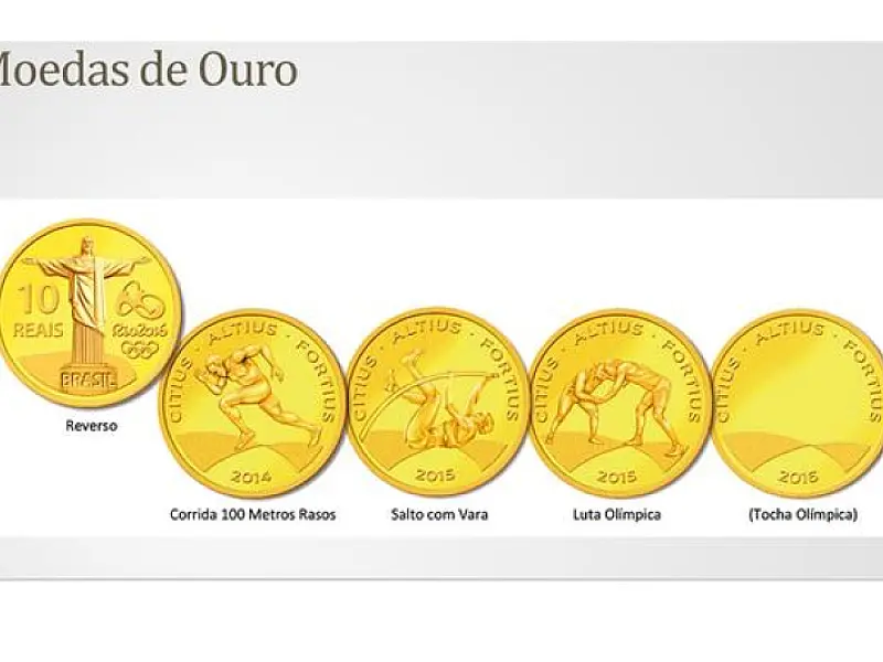 Começam a ser vendidas moedas comemorativas das Olimpíadas de 2016