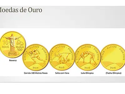 Começam a ser vendidas moedas comemorativas das Olimpíadas de 2016