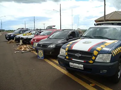 PRF apreende pistola e mais de 200kg de maconha na BR 463