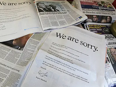 Imprensa inglesa publica carta de desculpas do magnata Murdoch