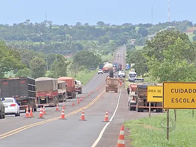 CCR MS Via paralisa obras de duplicação da BR-163 em MS