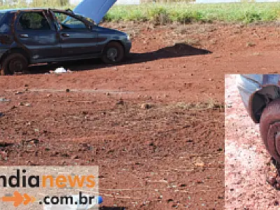 Veículo capota com família na cidade de Sidrolândia