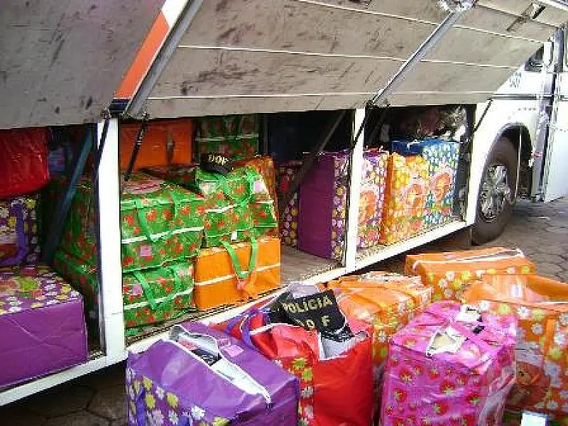 DOF apreende mercadorias em ônibus
