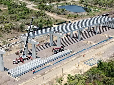 Com avanço, obra da ponte da Rota Bioceânica está 43,6% concluída nas duas margens do Rio Paraguai