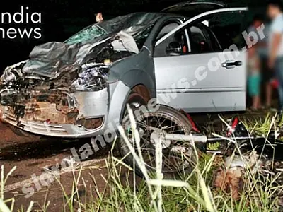 Violento acidente entre carro e moto deixa homem mutilado em Sidrolândia