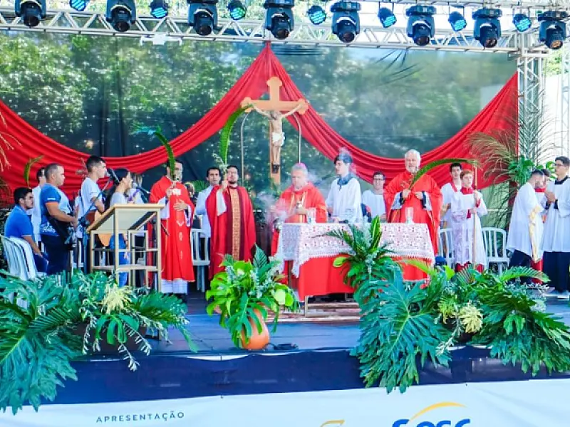 MISSA DE RAMOS MARCA INÍCIO DA SEMANA SANTA NA CIDADE DA PÁSCOA