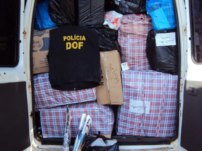 DOF apreende roupas, brinquedos e produtos eletrônicos oriundos do Paraguai