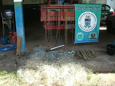 PMA apreende materiais de pesca no rio Ivinhema