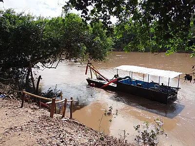 PMA fecha e autua mineradora que extraía areia ilegalmente do rio Aquidauana