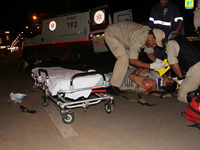 Pai e filho ficam feridos em acidente de trânsito