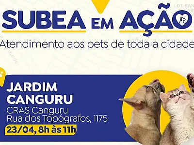 Ação Itinerante da Subea leva atendimento veterinário gratuito ao Jardim Canguru nesta terça-feira (