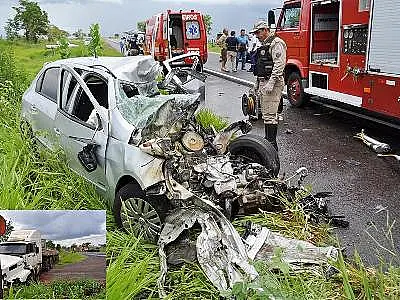 Quatro pessoas da mesma família morrem em grave acidente na BR-158