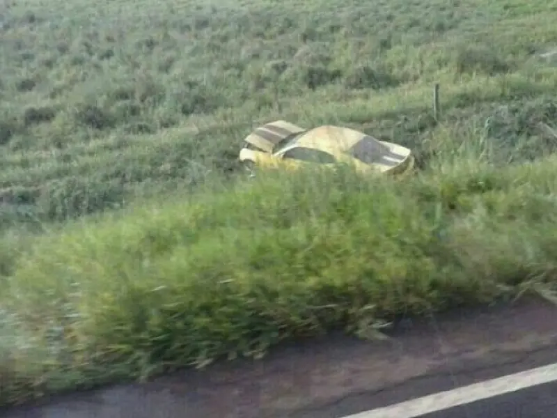 Motorista perde controle de ‘Camaro amarelo’ na MS-276