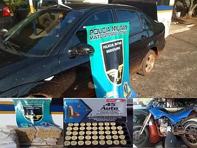 Policia Militar Rodoviária apreende dois veículos com drogas e munições