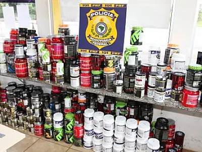 PRF apreende 540 unidades de suplementos alimentares em Coxim