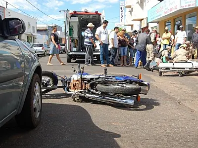 Jovem fica ferido em acidente na cidade de Nova Andradina