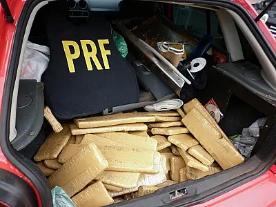 PRF apreende veículo com 72 kg de maconha em Casa Verde