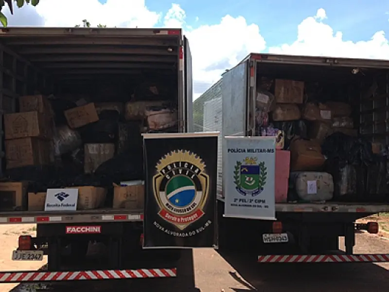 Cinco toneladas de mercadorias do Paraguai são apreendidas em Operação