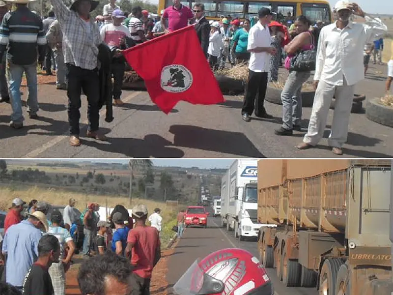 Pelo quarto dia, MST bloqueia passagem na rodovia em Itaquiraí