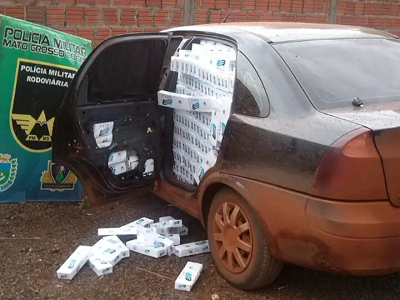 Polícia Militar Rodoviária apreende veículo com 2.500 pacotes de cigarros