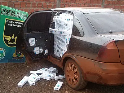 Polícia Militar Rodoviária apreende veículo com 2.500 pacotes de cigarros