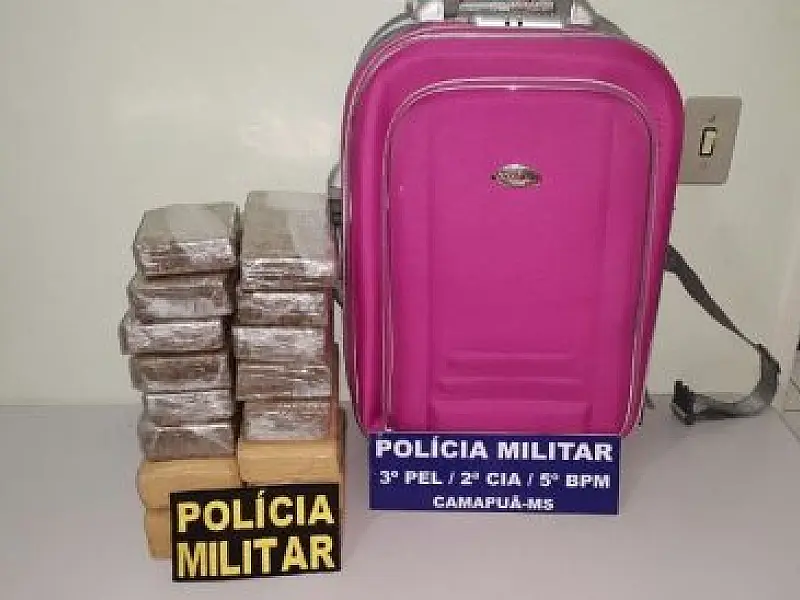 PM prende mulher com mais de 12 quilos de maconha em Camapuã