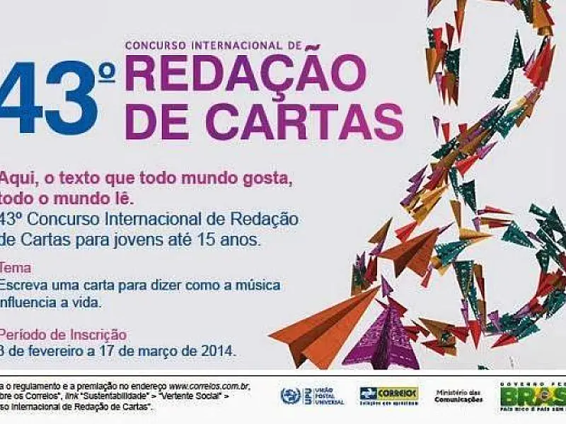 Inscrições abertas para Concurso Internacional de Redação de Cartas