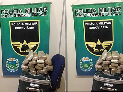 Maconha é encontrada em bagagem de ônibus pela PMR