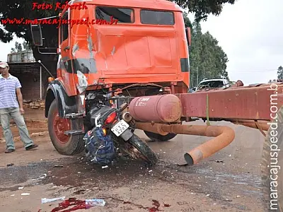 Colisão entre motociclista e caminhão resulta em uma morte na MS-162