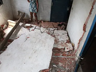 Parede cai em cima de homem na zona rural de Pedro Gomes