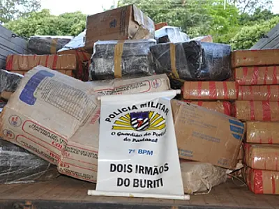 PM de Dois Irmãos do Buriti apreende mais de 2,7 toneladas de maconha
