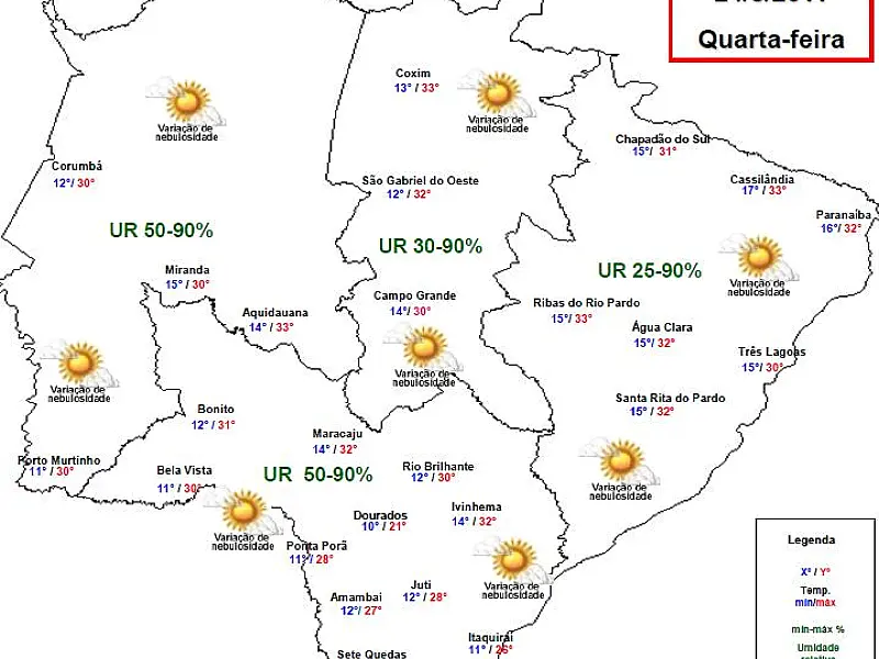 Quarta-feira ainda será de frio com baixa umidade relativa do ar