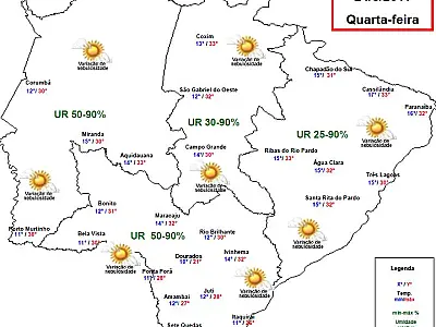 Quarta-feira ainda será de frio com baixa umidade relativa do ar