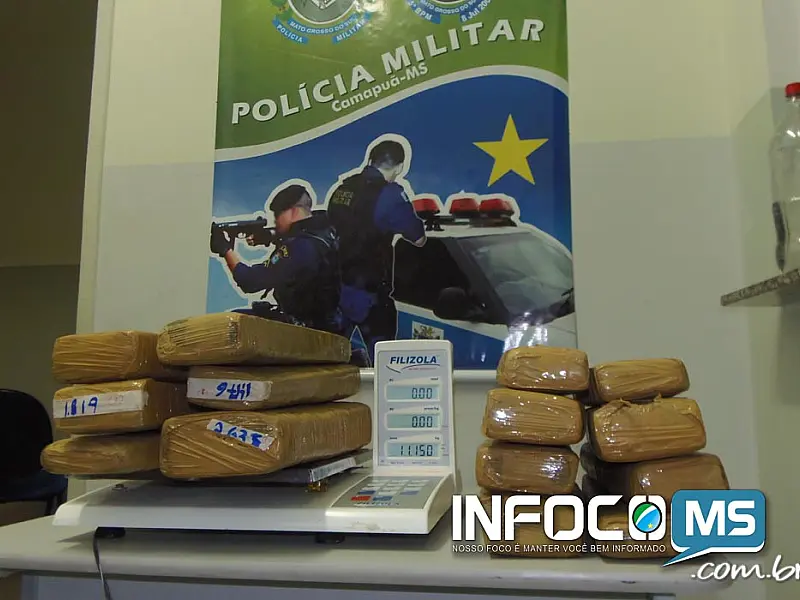 Polícia prende homem com 25 kg de maconha em Camapuã