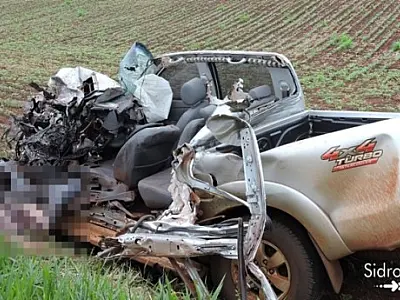 Acidente envolvendo ônibus e caminhonete deixa uma vítima fatal