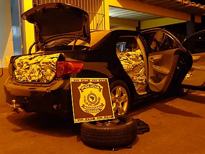 PRF encontra agrotóxico em veículo abandonado