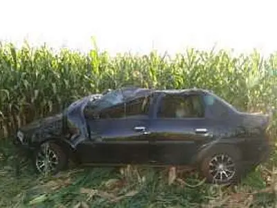 Veículo sai da pista e capota entre Itaporã e Maracaju