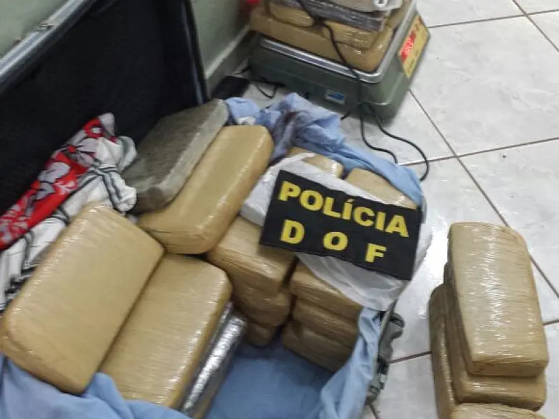 DOF apreende 33 quilos de maconha em ônibus na MS 295