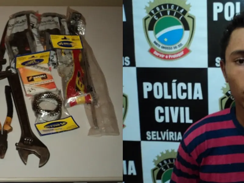 Em Selvíria, homem é preso por furtar ferramentas de bicicletaria