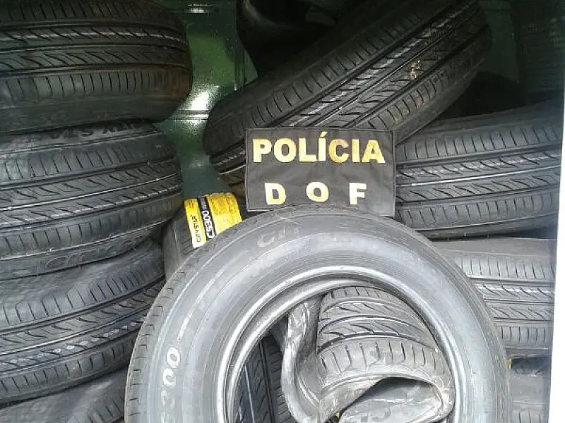 DOF apreende 32 pneus novos contrabandeados em MS