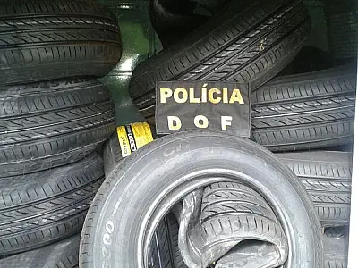 DOF apreende 32 pneus novos contrabandeados em MS