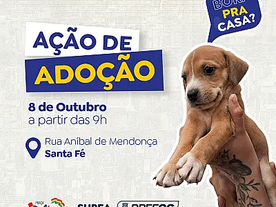 Prefeitura realiza feira de adoção de pets neste domingo (08)