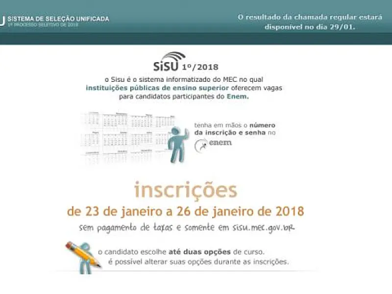 Matrículas para aprovados na primeira chamada do Sisu começam hoje