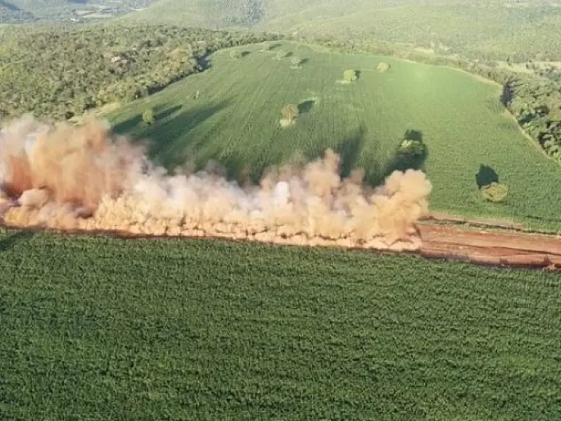 Obra de pavimentação da MS-010 até Furnas do Dionísio recebe nova explosão com 22 mil quilos de dina