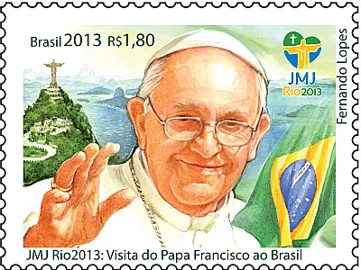 Correios lança selo que celebra visita do Papa Francisco ao Brasil