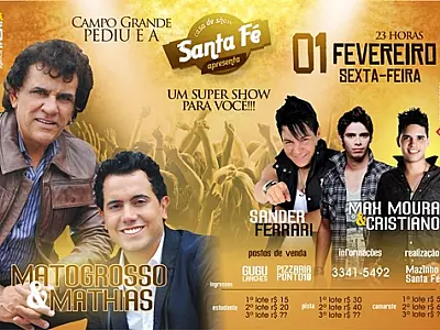 Confira os ganhadores dos ingressos para o show de Mato Grosso e Mathias