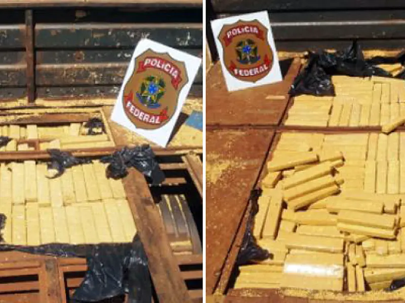 PF apreende 405 kg de maconha em carreta carregada de soja em Naviraí