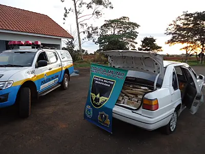 PMR apreende veículo com quase 300 kg de maconha