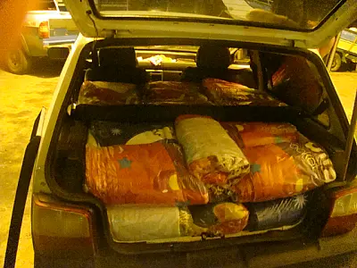 PMA apreende 170 kg de toalhas contrabandeadas na BR 262