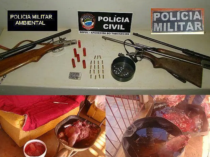 Em Aparecida do Taboado dois homens são presos por porte ilegal